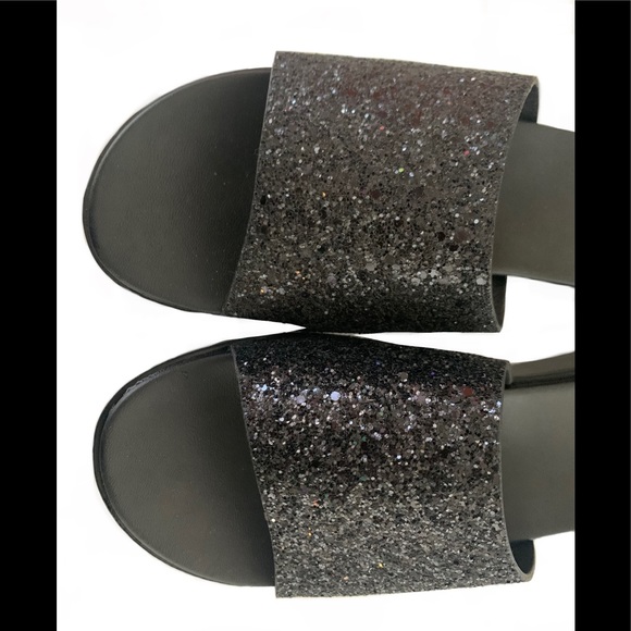 FOREVER Woman’s Black Glitter Platform Sandals - Picture 4 of 4